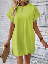 Load image into Gallery viewer, Round Neck Short Sleeve Mini Dress