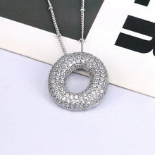 Load image into Gallery viewer, Copper Inlaid Zircon Letter Pendant Necklace