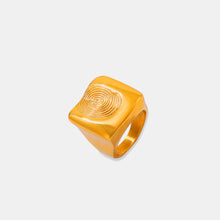 Load image into Gallery viewer, Titanium Steel Fingerprint Signet Ring