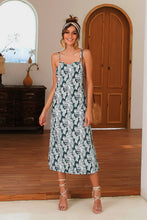 Load image into Gallery viewer, Slit Crisscross Printed Sleeveless Cami Dress