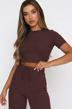 Load image into Gallery viewer, Round Neck Short Sleeve Top and Pants Set