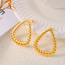 Load image into Gallery viewer, 18K Gold-Plated Twisted Earrings
