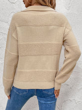 Load image into Gallery viewer, Perfee Johnny Collar Dropped Shoulder Sweater