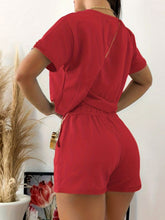 Load image into Gallery viewer, Full Size Round Neck Short Sleeve Top and Shorts Set