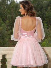 Load image into Gallery viewer, Sweetheart Neck Balloon Sleeve Mini Dress