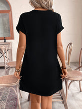 Load image into Gallery viewer, Letter Graphic Round Neck Short Sleeve Mini Tee Dress