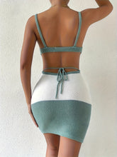 Load image into Gallery viewer, Color Block Scoop Neck Cover Up Dress