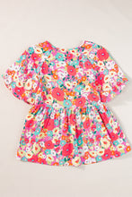 Load image into Gallery viewer, Peplum Floral V-Neck Short Sleeve Blouse