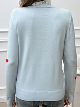 Load image into Gallery viewer, Devine Lace Detail Heart Long Sleeve Sweater