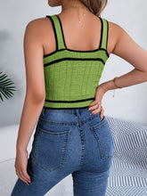 Load image into Gallery viewer, Decorative Button Wide Strap Knit Cami