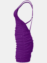Load image into Gallery viewer, Glitter Double Spaghetti Straps Mini Dress