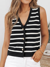 Load image into Gallery viewer, Striped V-Neck Knit Vest