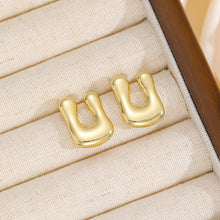 Load image into Gallery viewer, 18K Gold-Plated Bubble Letter Stud Earrings