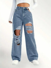 Load image into Gallery viewer, Distressed Wide Leg Jeans