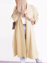 Load image into Gallery viewer, Slit Open Front Roll-Tab Sleeve Trench Coat