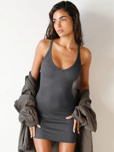 Load image into Gallery viewer, Scoop Neck Wide Strap Mini Dress