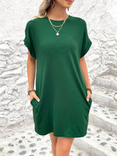 Load image into Gallery viewer, Round Neck Short Sleeve Mini Dress
