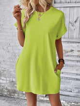 Load image into Gallery viewer, Round Neck Short Sleeve Mini Dress