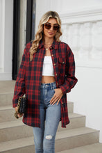 Load image into Gallery viewer, Plaid Collared Neck Long Sleeve Shirt