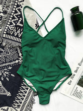 Load image into Gallery viewer, Crisscross Spaghetti Strap One-Piece Swimwear