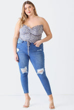Load image into Gallery viewer, Zenobia Plus Size Drawstring Smocked Floral Tube Top