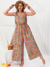 Load image into Gallery viewer, Plus Size Printed Wide Leg Sleeveless Jumpsuit