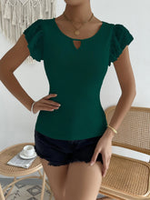 Load image into Gallery viewer, Swiss Dot Round Neck Cap Sleeve Top