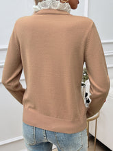 Load image into Gallery viewer, Devine Lace Detail Heart Long Sleeve Sweater