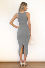 Load image into Gallery viewer, Slit Ribbed Round Neck Sleeveless Dress