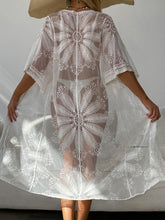 Load image into Gallery viewer, Tied Open Front Half Sleeve Cover Up