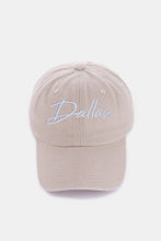 Load image into Gallery viewer, Zenana Washed DALLAS Embroidered Baseball Cap
