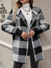 Load image into Gallery viewer, Plaid Long Sleeve Hooded Coat