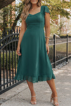 Load image into Gallery viewer, Cutout Ruffle Hem Cap Sleeve Dress