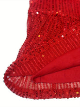 Load image into Gallery viewer, Full Size Sequin Round Neck Half Sleeve Mini Dress