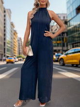 Load image into Gallery viewer, Tied Grecian Wide Leg Jumpsuit