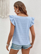 Load image into Gallery viewer, Ruffled Square Neck Cap Sleeve Blouse