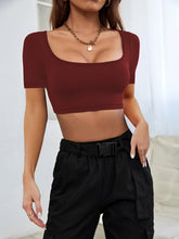 Load image into Gallery viewer, Square Neck Short Sleeve T-Shirt