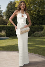Load image into Gallery viewer, Crochet Flower Halter Neck Knit Dress