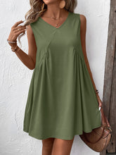 Load image into Gallery viewer, Ivy Lane Ruched V-Neck Sleeveless Mini Dress