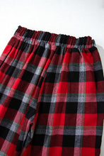 Load image into Gallery viewer, Plaid Long Sleeve Top and Pants Lounge Set