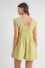 Load image into Gallery viewer, MABLE Square Neck Lace Trim Romper