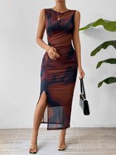 Load image into Gallery viewer, Slit Round Neck Midi Tank Dress