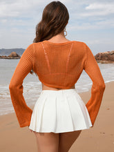 Load image into Gallery viewer, Openwork Long Sleeve Cover-Up