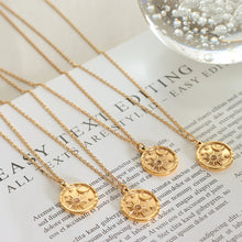 Load image into Gallery viewer, Zircon Titanium Steel Coin Shape Necklace