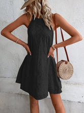 Load image into Gallery viewer, Eyelet Grecian Neck Mini Dress