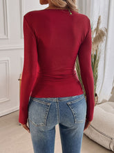 Load image into Gallery viewer, Devine Lace Detail Round Neck Long Sleeve T-Shirt