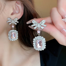 Load image into Gallery viewer, Alloy Crystal Geometric Dangle Earrings