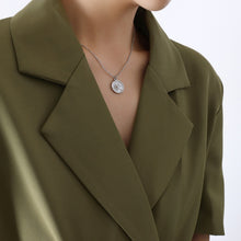 Load image into Gallery viewer, Zircon Titanium Steel Coin Shape Necklace