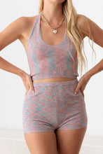 Load image into Gallery viewer, Thinkable Halter Crop Top and High Waist Knit Shorts Set