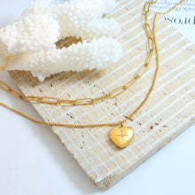 Load image into Gallery viewer, Inlaid Zircon Double Layered Heart Pendant Necklace